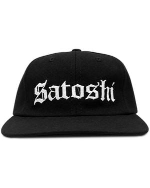 Satoshi Nakamoto Logo-Embroidered Cotton Baseball Cap - Black