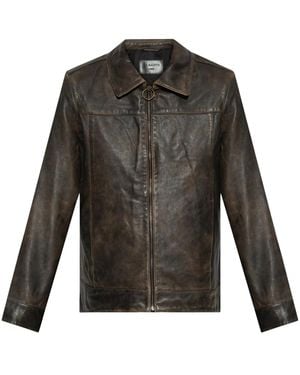 AllSaints Alkan Leather Jacket - Grey