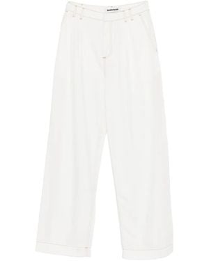 DARKPARK Pantalones Con Costuras En Contraste - Blanco