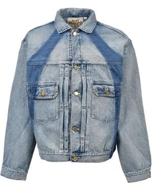 Dear BORO 1985 Faded-Effect Panelled Denim Jacket - Blue