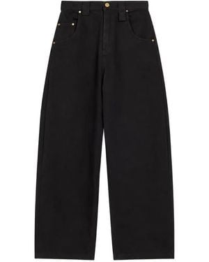 Willy Chavarria Bad Girl Barrel-Fit Jeans - Black