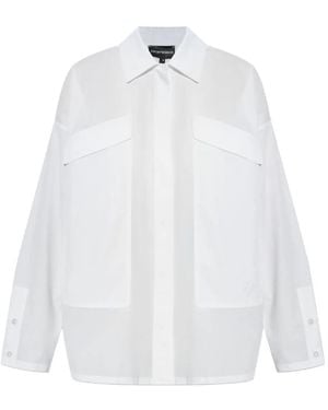 Emporio Armani Pocketed Collared Shirt - White