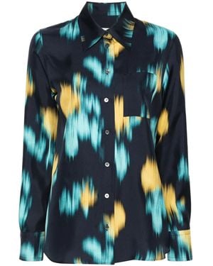 Lanvin Printed Regular Fit Shirt - Blue