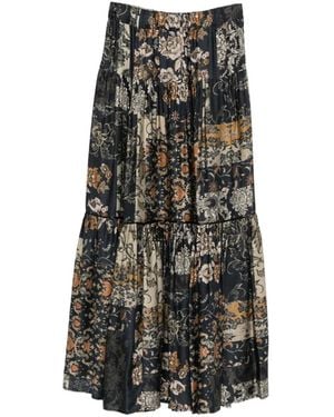 Liu Jo Gestufter Midirock Im Patchwork-Look - Schwarz