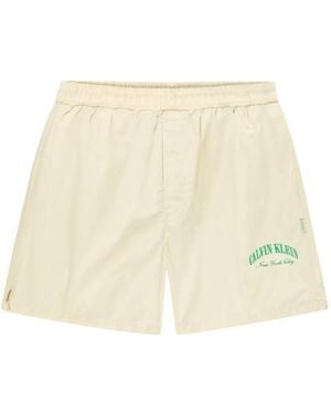 Calvin Klein Short De Pyjama À Logo Imprimé - Natural