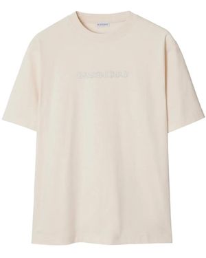Burberry Logo-Embroidered T-Shirt - White