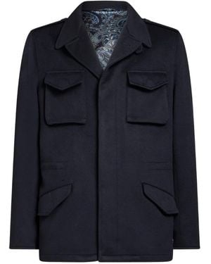 Etro Flap-Pocket Cashmere Jacket - Blue