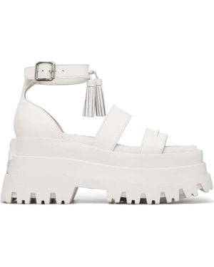 Naked Wolfe Dare Platform Sandals - White