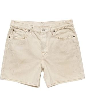 Acne Studios Paint-Splatter Denim Shorts - Natural