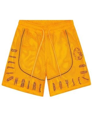 BBCICECREAM Logo-Print Mesh Shorts - Yellow