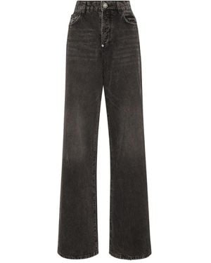 Philipp Plein Logo-Embroidered Jeans - Black