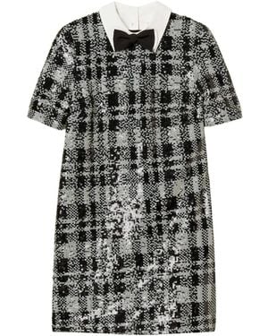 Twinset Sequin Check Pattern Mini Dress - Black