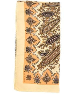 Etro Paisley print silk scarf - Mettallic