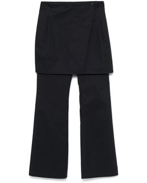 Low Classic Layered Wrap Pants - Blue