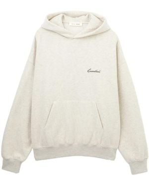 Essentials Logo-Embroidered Hoodie - White