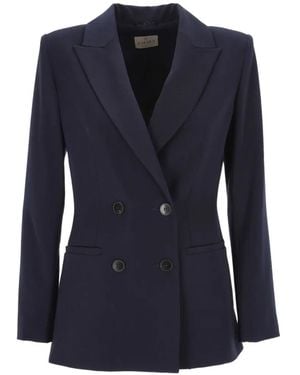 Marella Blazer Con Doble Botonadura - Azul