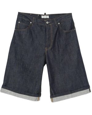 3Dici Jeans-Shorts Mit Umschlag - Blau