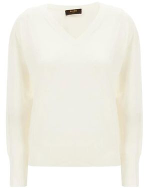 Moorer Jersey Con Cuello En V - Blanco