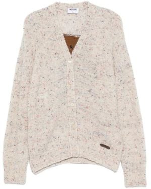 Moschino Teddy Bear Motif Bouclé Knit Jumper - White