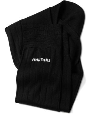 Miu Miu Silk Socks - Schwarz