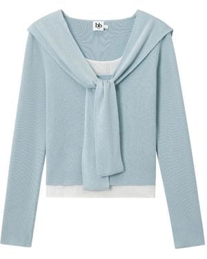 B+ AB Maglione Con Collo Lavallière - Blu