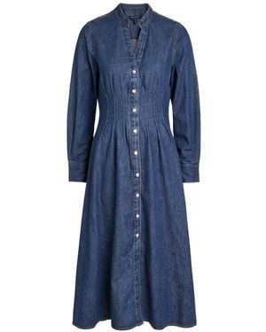 Veronica Beard Arcadia Button Front Dress - Blue