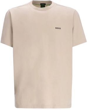 BOSS Logo-Detail Cotton T-Shirt - Natural