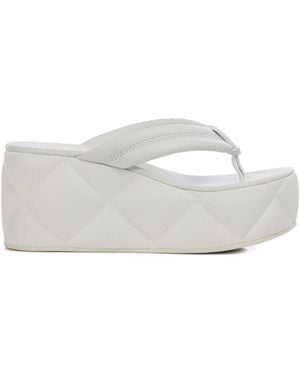 Le Silla Quilted Platform Sandals - ホワイト