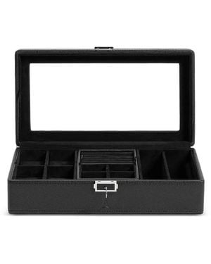 Manière De Voir Leather Watch And Jewellery Box - Black