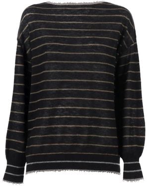 Kangra Maglione A Righe - Nero