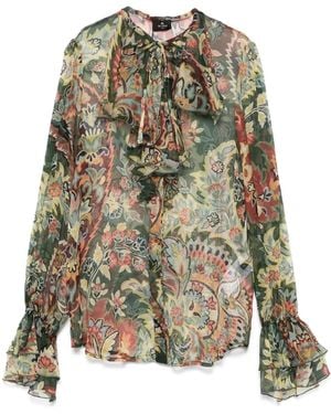 Etro ラッフルディテール シャツ - マルチカラー