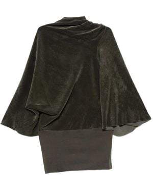 Rick Owens Concordians Cylinder Draped Bell-Sleeve Top - Black
