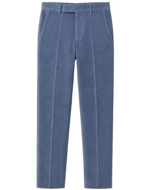ZEGNA Corduroy-Effect Pressed-Crease Pants - Blue