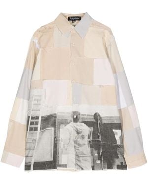 Kidsuper Patchwork Linen-Cotton Shirt - White