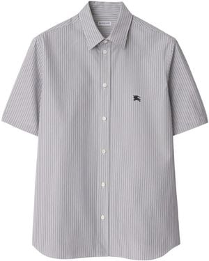 Burberry Camicia A Righe - Grigio