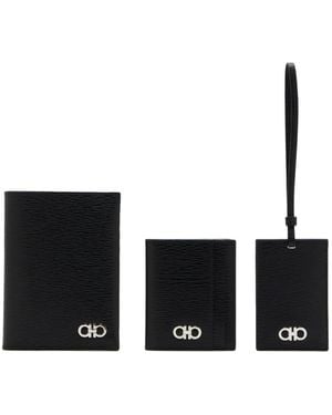 Ferragamo Logo Leather Wallet (Set Of Three) - White