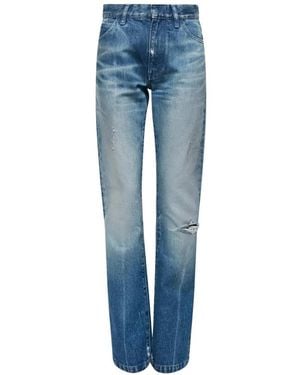 MM6 by Maison Margiela Straight Leg Five-Pocket Jeans - Blue
