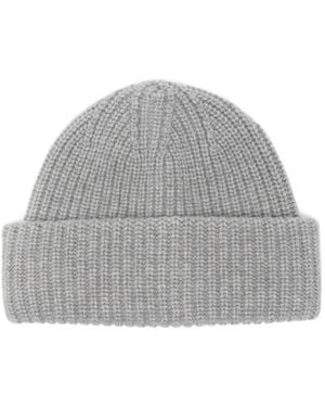 Zanone Ribbed-Knit Beanie Hat - Grey