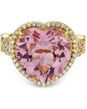 Buddha Mama Morganite And Diamond Heart Ring - Pink