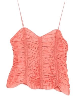 KHAITE Ruched Inara Top - Pink