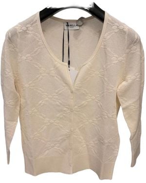 Marella Floral-Embroidered V-Neck Cardigan - Natural