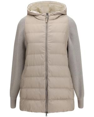 Brunello Cucinelli Padded Paneled Jacket - Natural