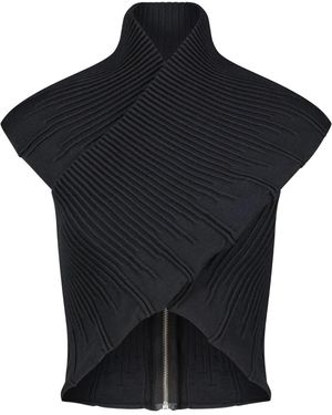 MARCELLA Colette High-Neck Ribbed Top - Black