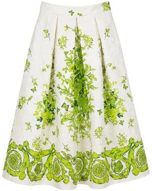Lunatica Milano Luna T Athene Floral-Print Midi Skirt - Green