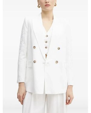 Ermanno Scervino エンブロイダリー ダブルジャケット - ホワイト