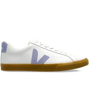 Veja Leather V-Logo Trainers - White