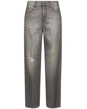 Briglia 1949 Paris Distressed Faded Straight-Leg Jeans - Gray