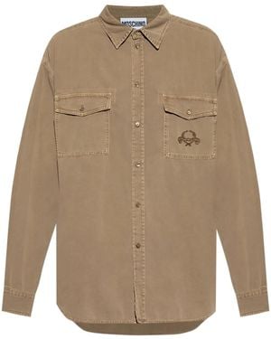 Moschino Shirt With Logo - Natural