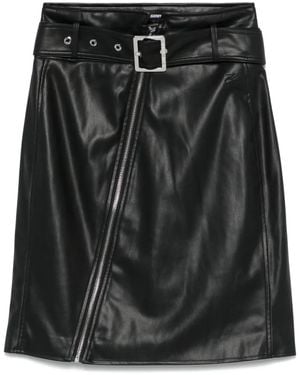 KARL LAGERFELD Faux-Leather Biker Skirt - Black