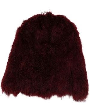 Nour Hammour Jacke aus Faux Fur - Rot
